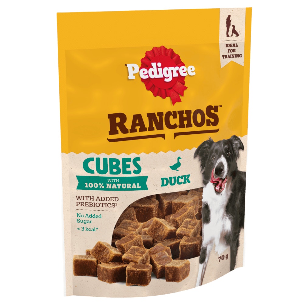 PEDIGREE® RANCHOS™ Dog Training Treat Cubes, With 100% Natural Duck, 70g