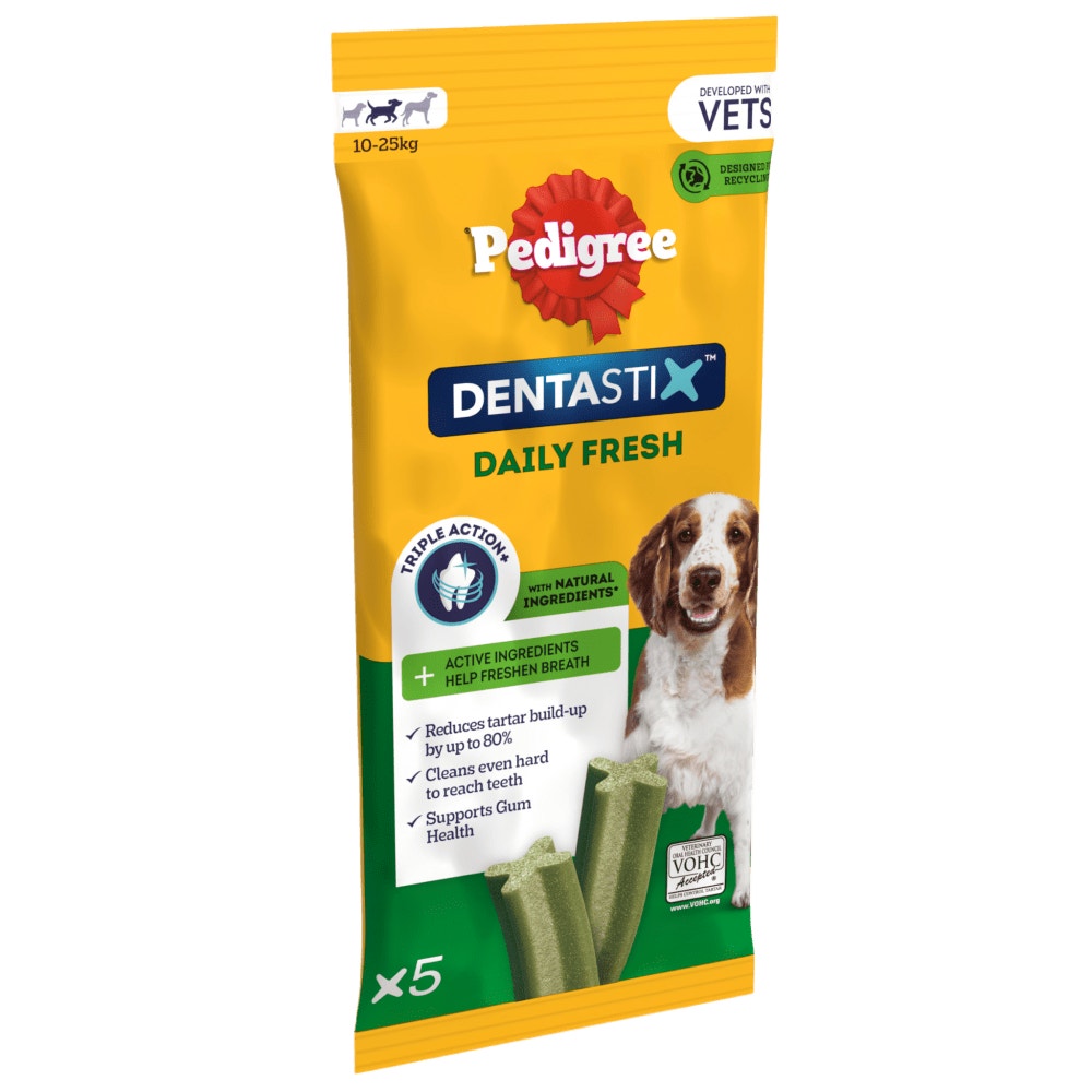 PEDIGREE® DENTASTIX™ Fresh Daily Dental Chews Medium Dog Treat 720g,128g