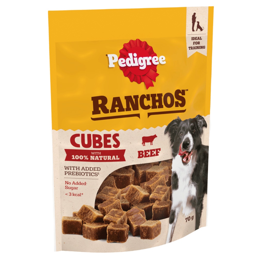 PEDIGREE® RANCHOS™ Dog Training Treat Cubes, With 100% Natural Beef, 70g