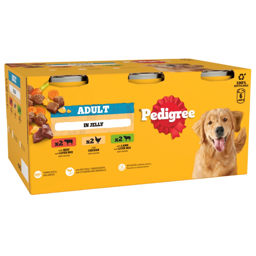 PEDIGREE® Adult Wet Dog Food Mixed Selection in Jelly 6 x 400g Can