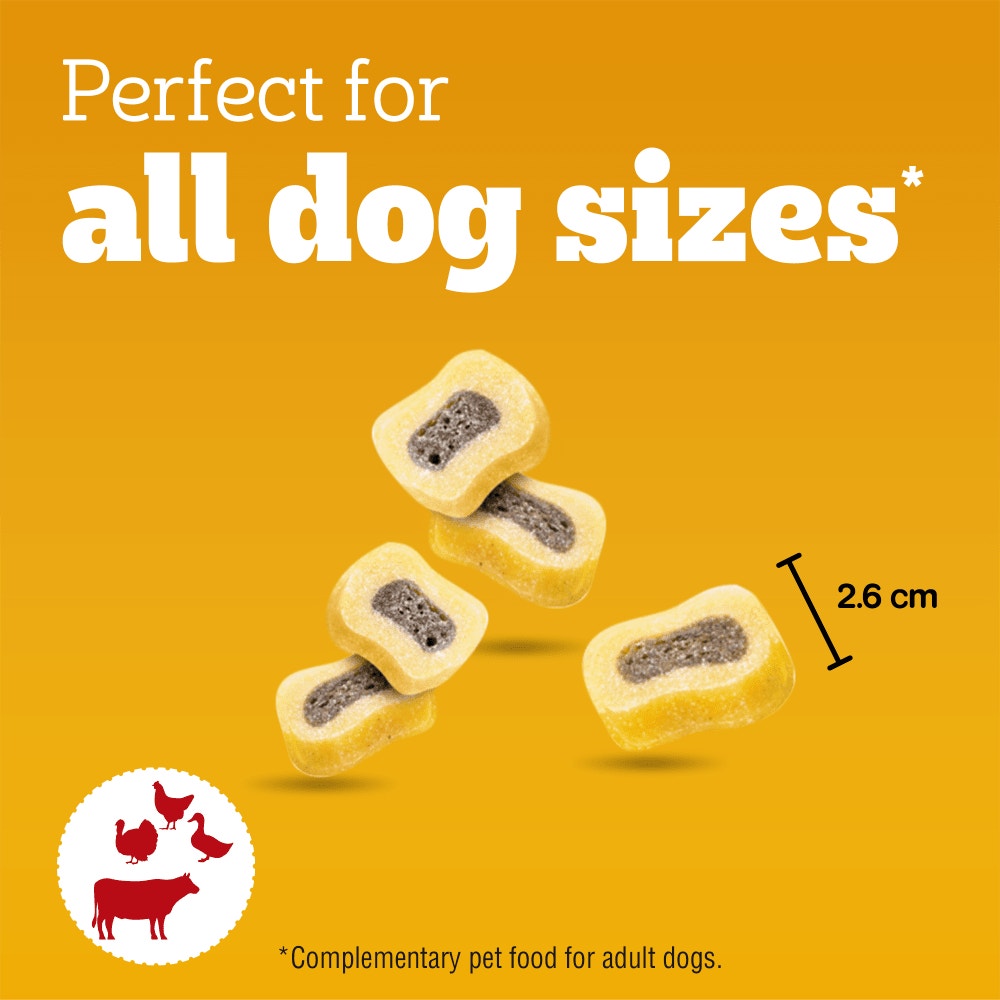 PEDIGREE® TASTY MINIS Adult Dog Treats Beef & Poultry Chewy Slices 155g