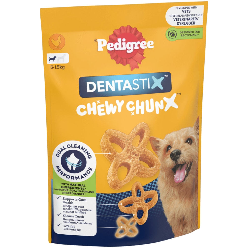 PEDIGREE® DENTASTIX™ CHEWY CHUNX™ Mini Adult Small Dog Treats Chicken 68g