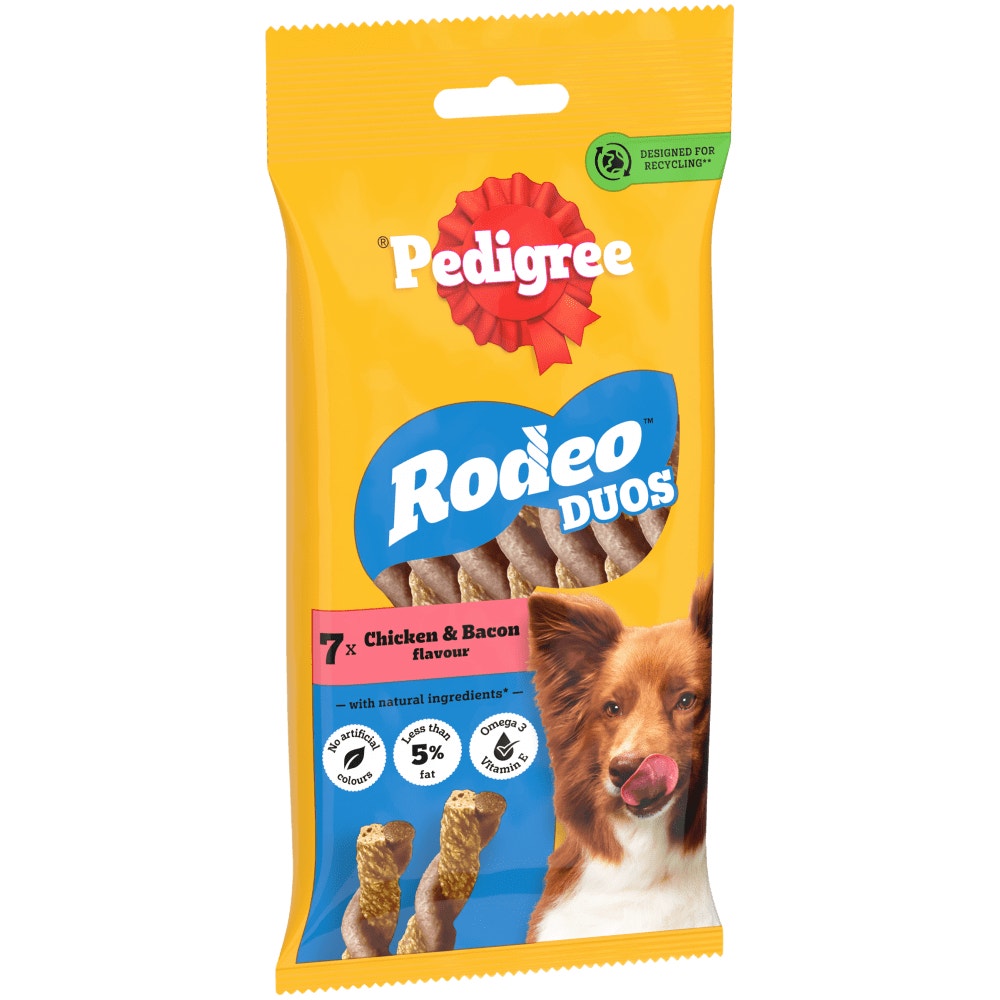 PEDIGREE RODEO Duos Bacon and Chicken Dog Treats 7 Sticks