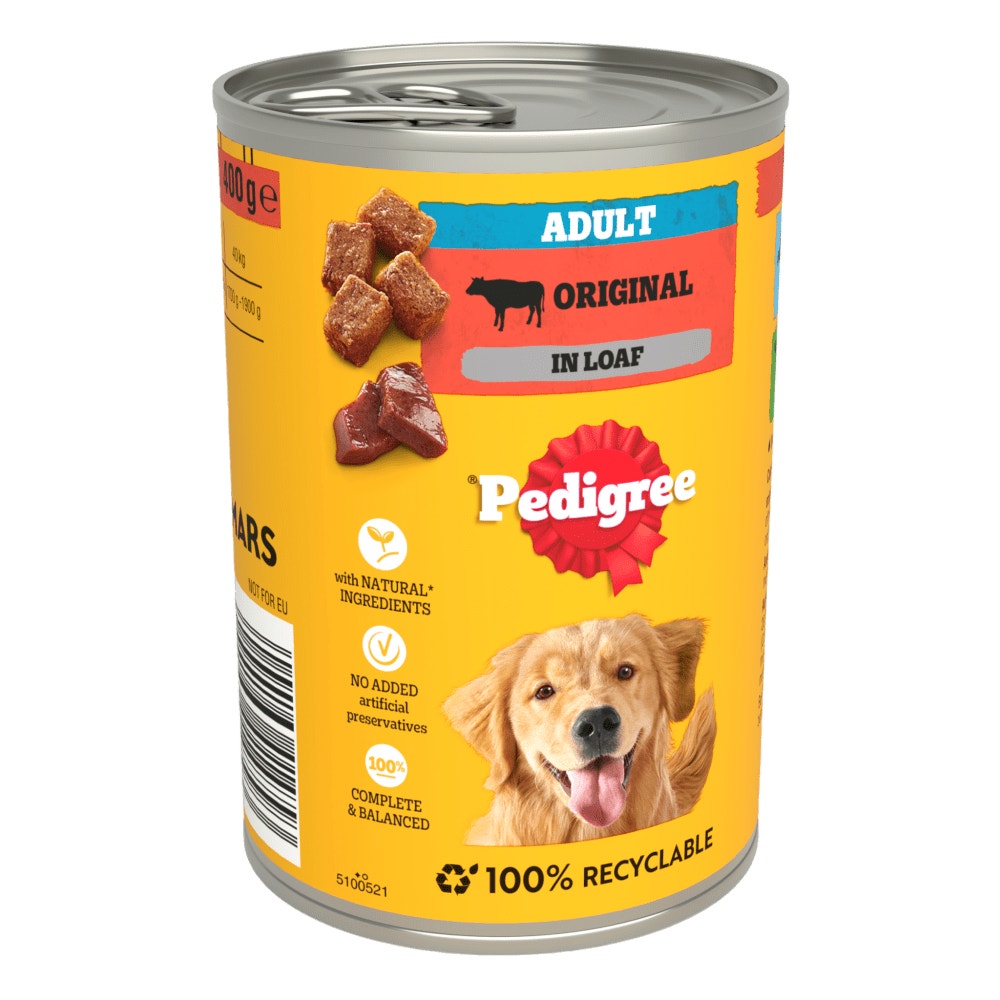 PEDIGREE® Adult Wet Dog Food Original in Loaf 400g Can