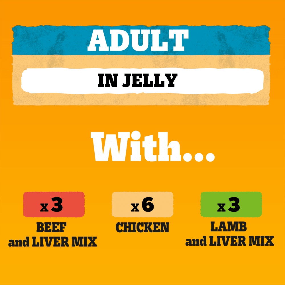 PEDIGREE® Adult Wet Dog Food Mixed Selection in Jelly 12 x 385g, 24 x 385g Can