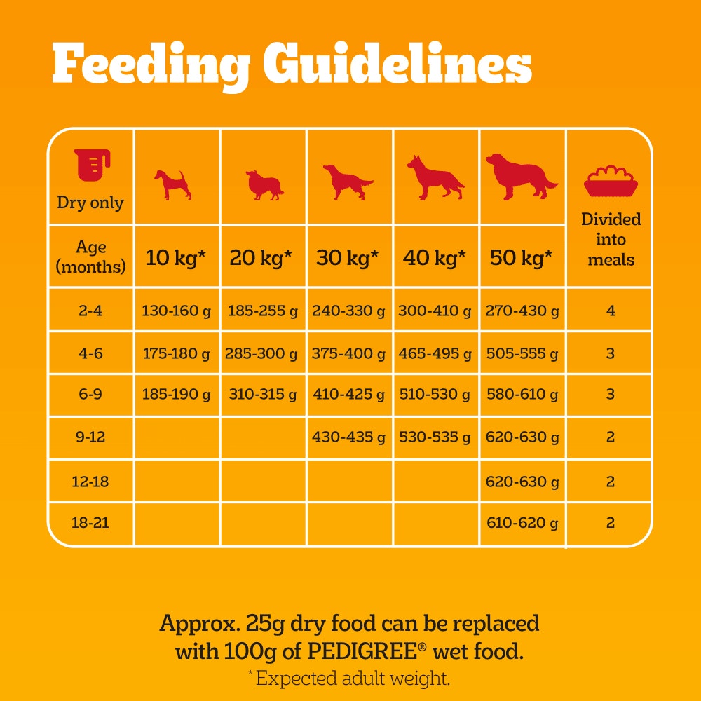 PEDIGREE® COMPLETE™ Junior/Puppy Dry Dog Food Poultry and Vegetables 12kg, 3kg