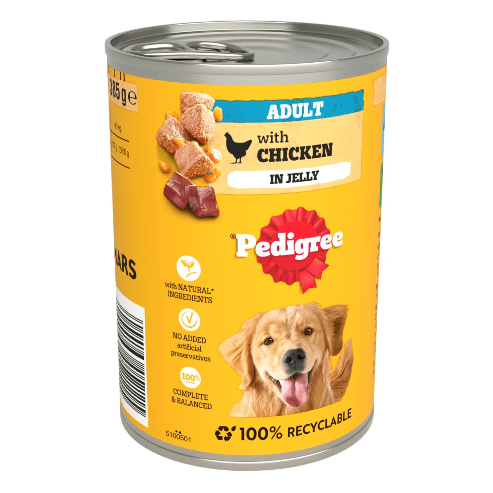 PEDIGREE® Adult Wet Dog Food Chunks in Jelly with Chicken 385g Can