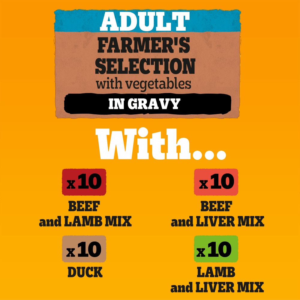 PEDIGREE® Adult Wet Dog Food Farmers Selection In Gravy 40 x 100g Pouch