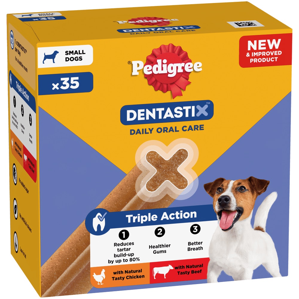 PEDIGREE DENTASTIX Daily Dental Chews Small Dog 105 Sticks, 70 Sticks, 35 Sticks Chicken & Beef